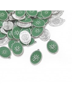 Dije esmaltado verde/níquel... 2