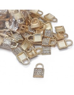 Dije strass candado dorado... 2