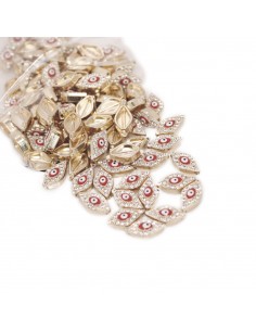 Ojo Rojo de Strass dorado... 2