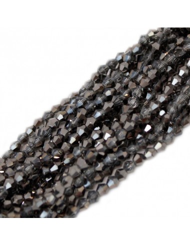 Roca de Cristal Bicono 4mm Hematite...