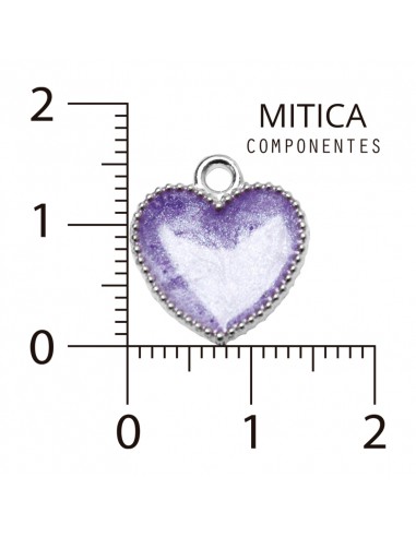 Dije Esmaltado Corazón Violeta/Níquel...