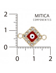 Ojo de Strass Dorado/Rojo...