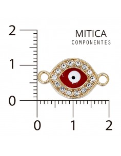 Ojo de Strass Dorado/Rojo...