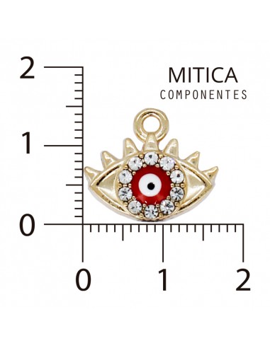 Ojo de Strass Dorado/Rojo Art.H3151...