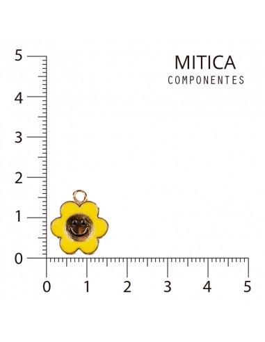 Dije Flor Esmaltado Dorado/Amarillo...