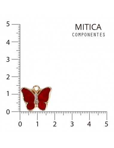 Dije Mariposa Acrílico y Strass Bordo...