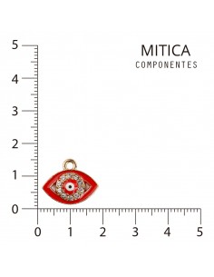 Ojo de Strass Dorado/Rojo...