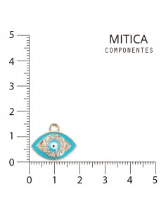 Ojo de Strass Dorado/Cyan...