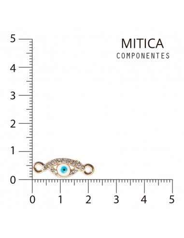 Ojo de Strass Dorado/Blanco Art.I8377...