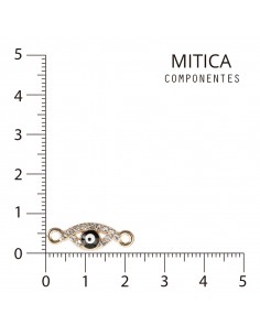 Ojo de Strass Dorado/Negro...