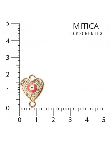 Corazón de Strass Dorado/Rojo...