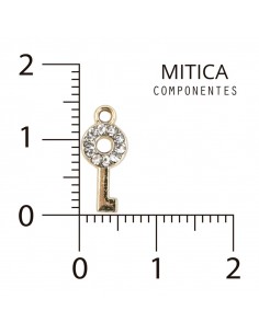 Llave Mini de Strass Dorado...