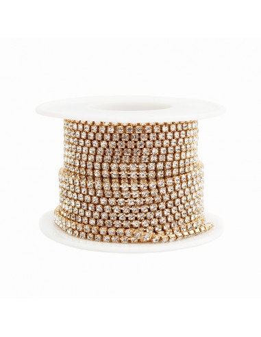 Cadena Strass Dorado Cristal...
