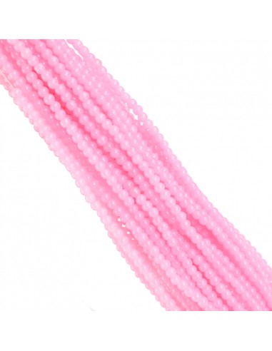 Cuenta de Vidrio común 4MM Rosa [1tira ]