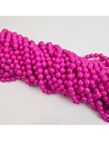 Cuenta de Vidrio 10mm Fucsia Neón...