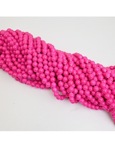Cuenta de Vidrio 10mm Fucsia [1tira ]
