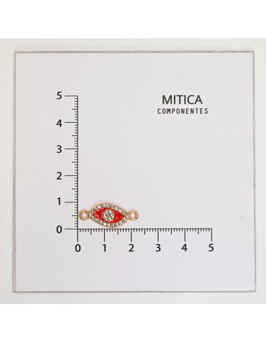 Ojo con Strass Esmaltado Rojo/Dorado...
