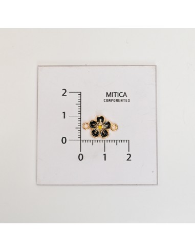 Flor Esmaltada Negro/Dorado Art....