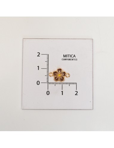 Flor Esmaltada Marrón/Dorado Art....