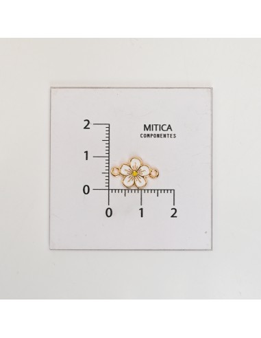 Flor Esmaltada Blanco/Dorado Art....