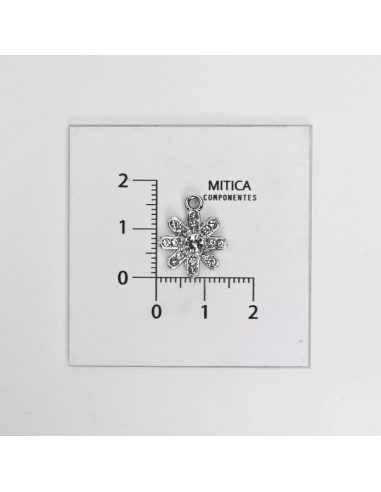 Flor con Strass Níquel Art. M7109 [1 u]