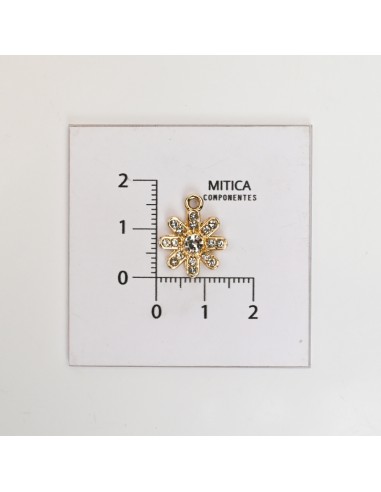 Flor con Strass Dorado Art. M7109 [1 u]